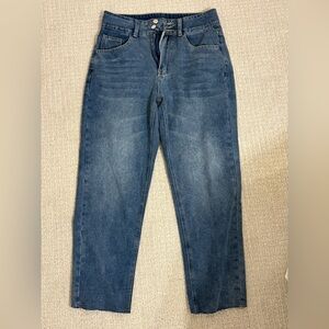Classic Blue Wide Leg Denim Jeans